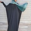 BLACK TURQUOISE PANEL ABAYA