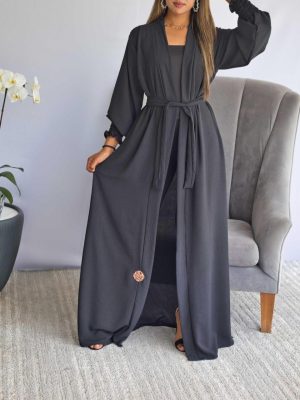 AIRFLOW OPEN LONG LINE THROW WITH ROUCHE SLEEVE
