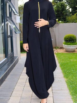 JUMPSUIT ABAYA WITH GOLD ZIP