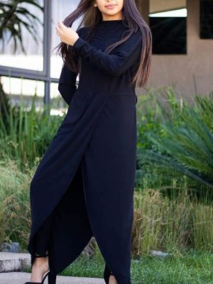 JUMPSUIT ABAYA WITH PETAL DETAIL