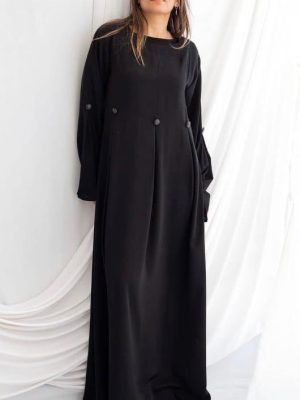 ABAYA WITH BUTTON DETAILING AIRFLOW FABRIC