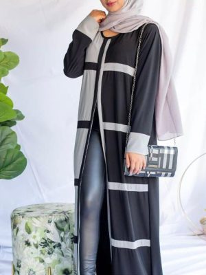 TWO TONE BLOCK ABAYA