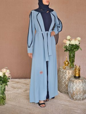 Collar detailed Abaya Throw