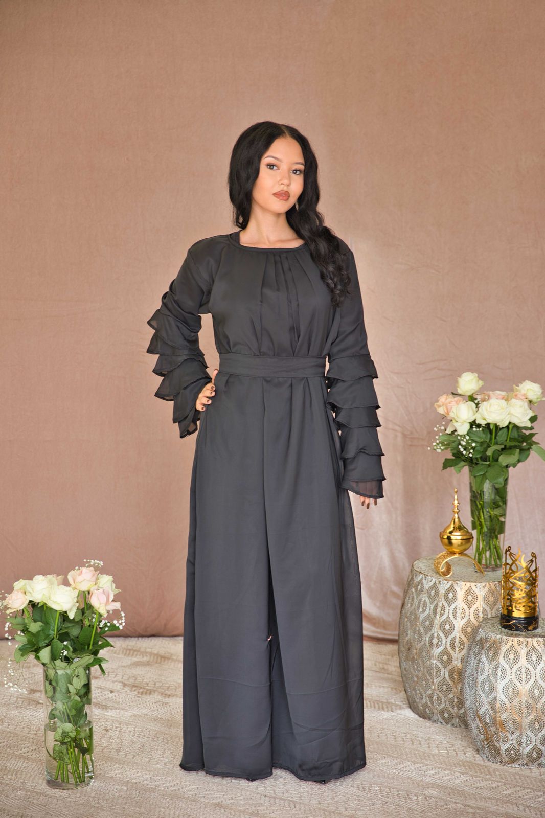 Ruffle sleeve Abaya