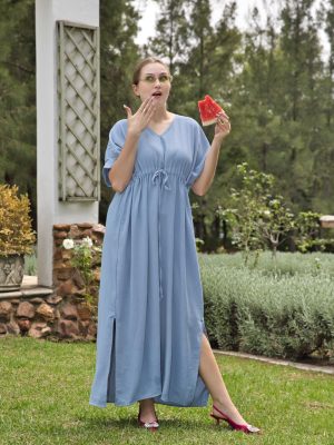 Drawstring summer kaftan